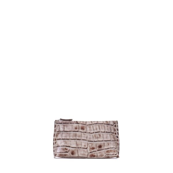 ESSENTIAL POUCH TOASTED MARSHMALLOW EMBOSSED GATOR