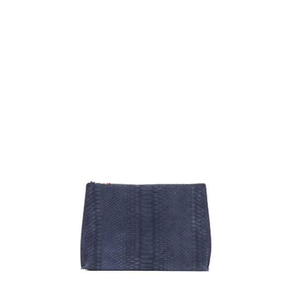 EVERYDAY POUCH NAVY SUEDED PYTHON