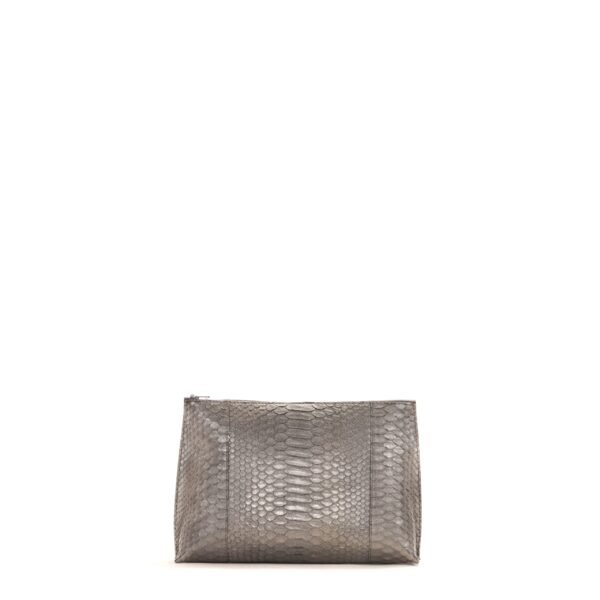 EVERYDAY POUCH GUNMETAL PYTHON